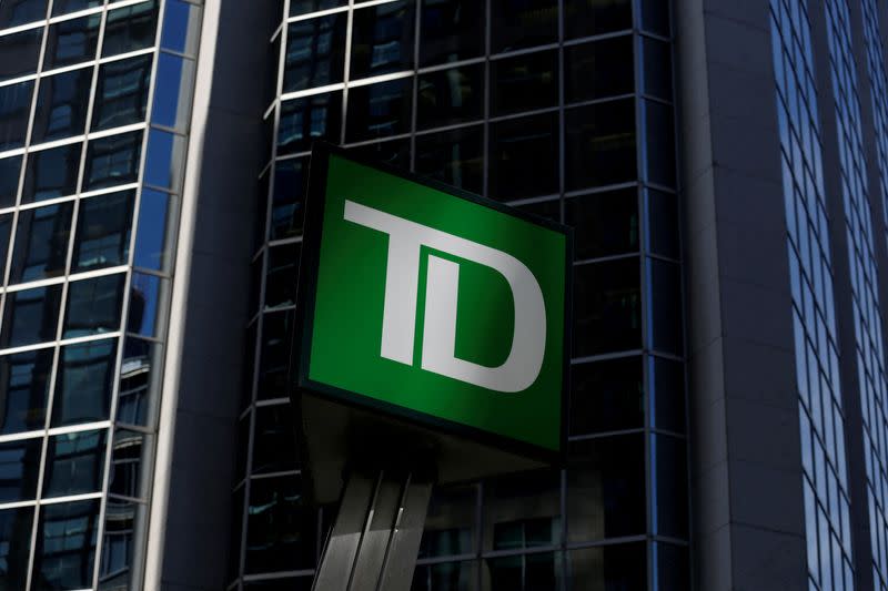 FILE PHOTO: FILE PHOTO: A Toronto-Dominion Bank sign is seen outside of a branch in Ottawa