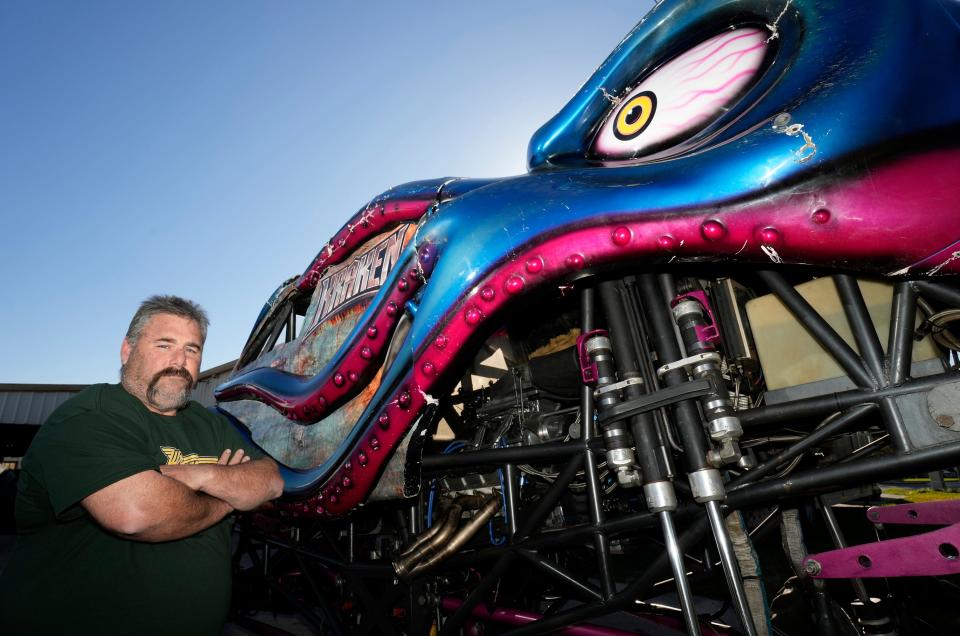 Monster Truck owner and driver Matt Pagliarulo at his Sanford shop, Wednesday, Feb. 21, 2024.