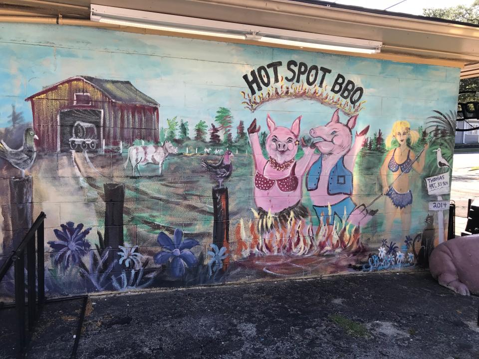 Mural at Hot Spot Barbecue that faces 9th Avenue