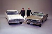 <p>The photo says it all. It’s like seeing a body double alongside a famous actor, or the people behind the scenes who do all the work while a politician hugs the limelight. The Ford Falcon provided the <strong>platform for the Mustang</strong>, so its role in shaping American car culture shouldn’t be underestimated. We’d take a Falcon Futura, ta. And yes, that’s <strong>Lee Iacocca</strong> on the right.</p>