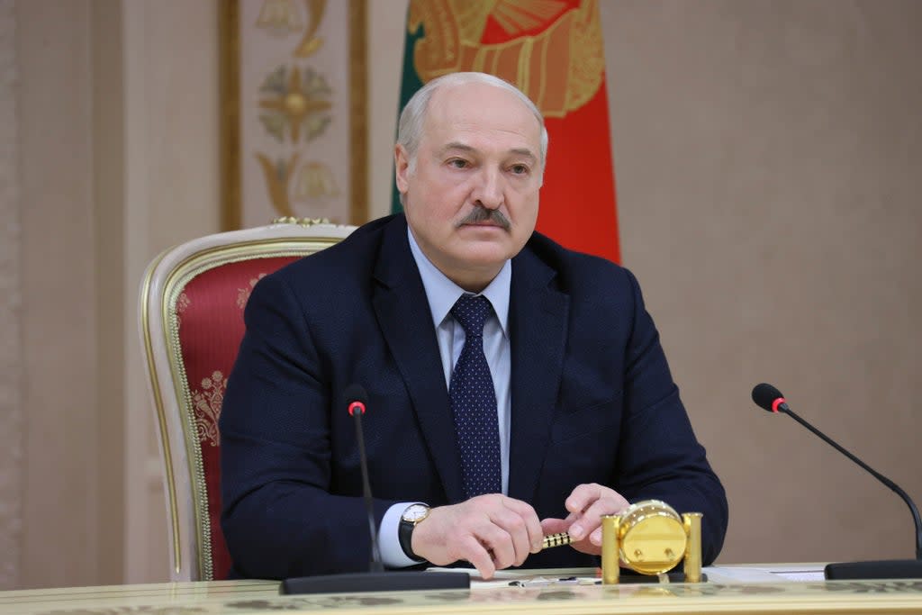 Belarusian president Alexander Lukashenko has denied all allegations  (Nikolay Petrov/BelTA Pool Photo via AP)