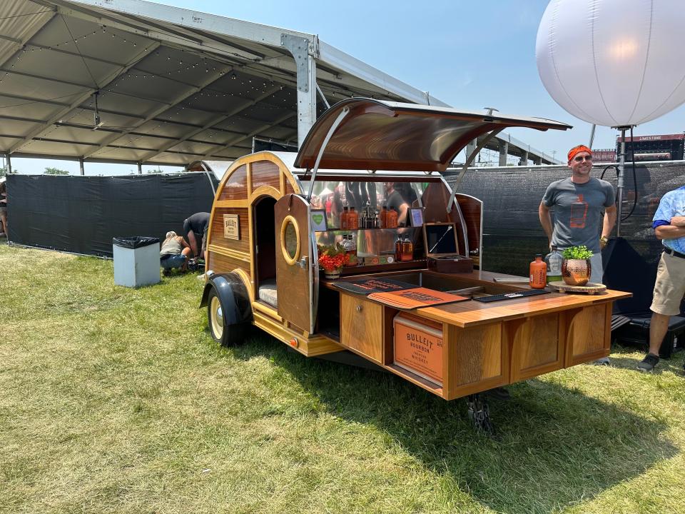 The Bulleit Bourbon "Woody," an old trailer fashioned for relaxation, was stationed at the 2023 Railbird Music Festival on Sunday, March 4, 2023, in Lexington, Kentucky.