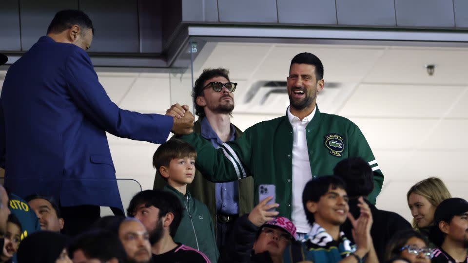 Novak Djokovic was in attendance to experience Messimania. - Kevork Djansezian/Getty Images