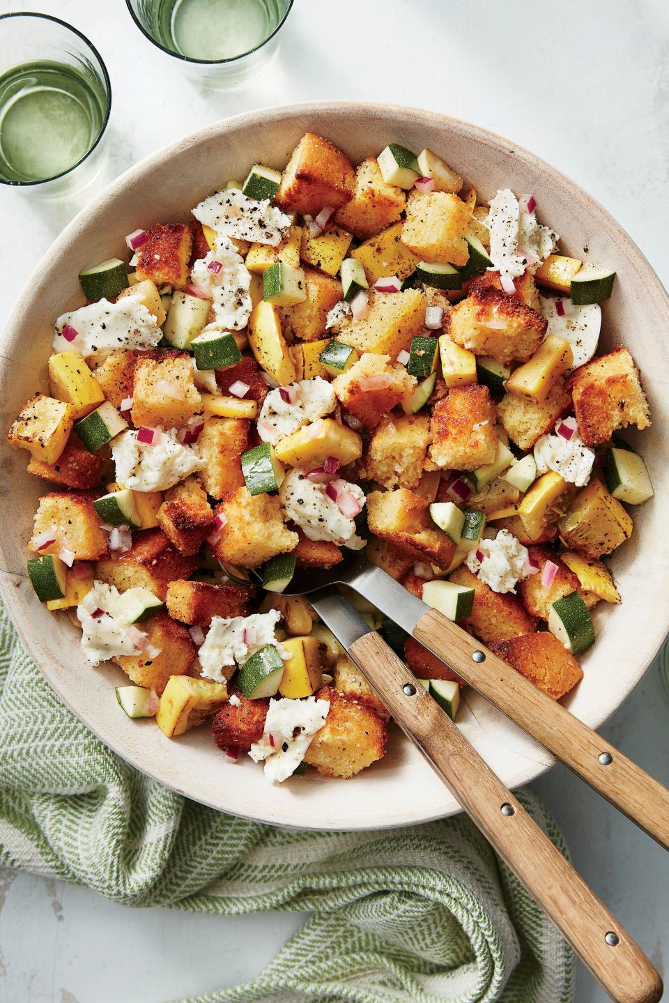 Cornbread Panzanella with Squash