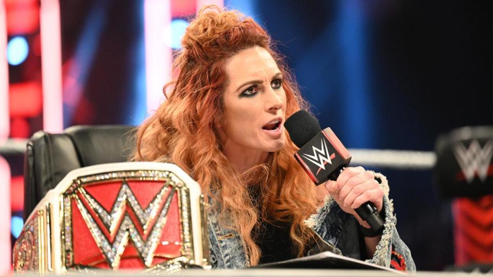 Becky Lynch speaks during an episode of 