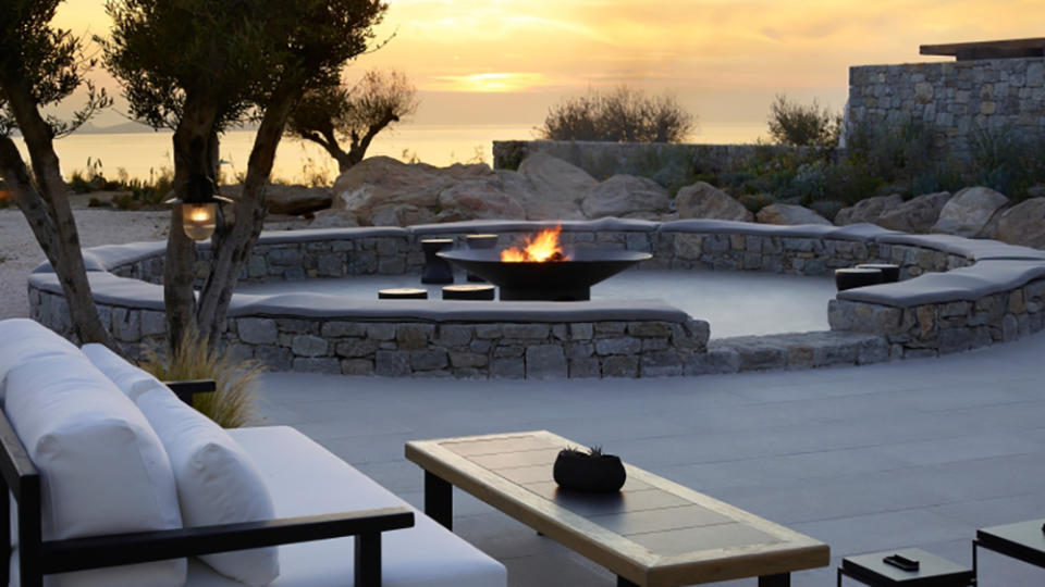 A fire pit and outdoor seating on the property. - Credit: Courtesy of Kalesma