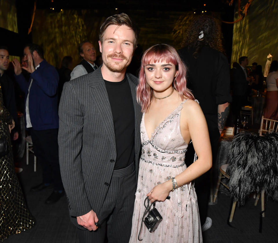 Joe Dempsie and Maisie Williams at the “Game of Thrones” final season premiere in Belfast, Northern Ireland