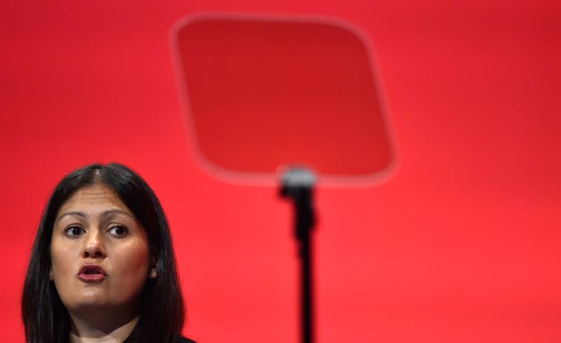 Lisa Nandy Britain's Shadow Secretary of State for the Energy speaks during the opposition Labour Party's annual conference in Brighton, southern Britain