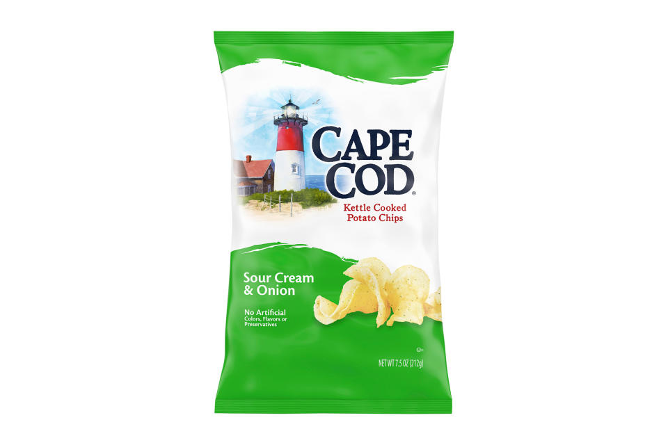 <p>Gloriously crispy, tangy and sturdy enough for dipping, this is the kettle-cooked potato chip at its best.<i> $3,<a href="https://www.target.com/p/cape-cod-sour-cream-38-onion-7-5oz/-/A-79343454" rel="nofollow noopener" target="_blank" data-ylk="slk:target.com;elm:context_link;itc:0;sec:content-canvas" class="link "> target.com</a></i></p>