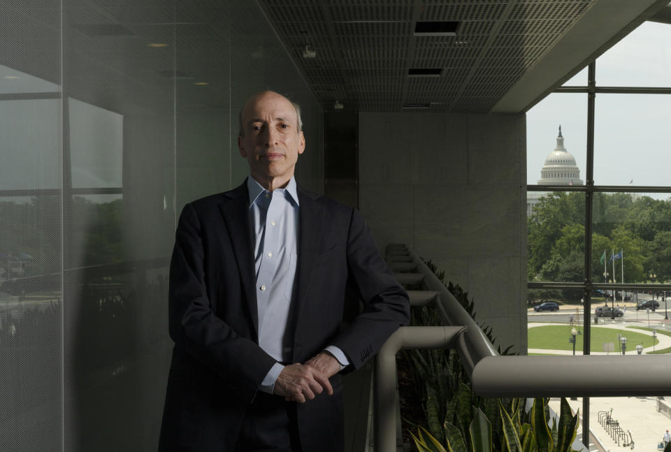 Gary Gensler, chairman of the Securities and Exchange Commission, has drawn the ire of the cryptocurrency industry for his tough stance<span class="copyright">Melissa Lyttle—Bloomberg/Getty Images</span>