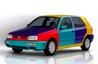 <p>The Harlequin edition Golf was built using mismatched body panels at the factory, resulting in something truly unique. Today, Harlequins are highly sought-after, and carry a huge cult following. </p>