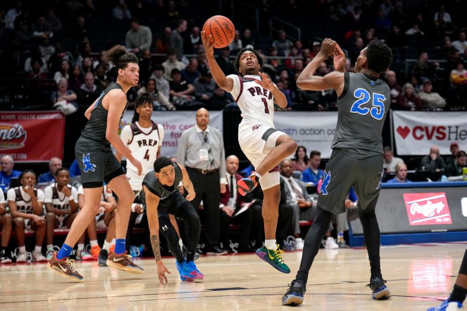 Zyaun Hutson scored 11 points for Harvest Prep in the state semifinal.