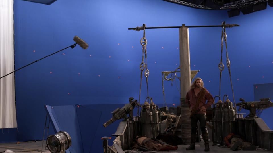 Chris Hemsworth on the set of "Thor: Love and Thunder."