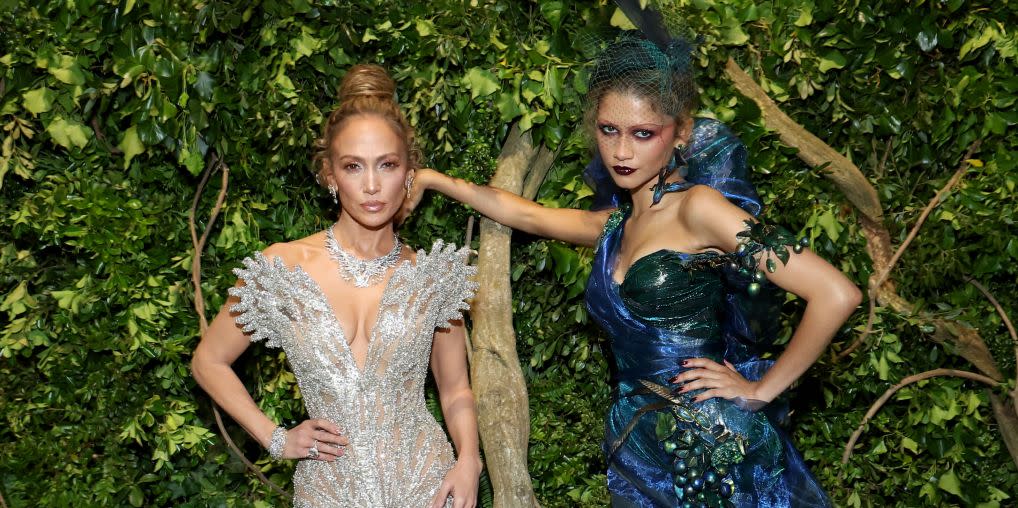 jennifer lopez and zendaya attend the 2024 met gala