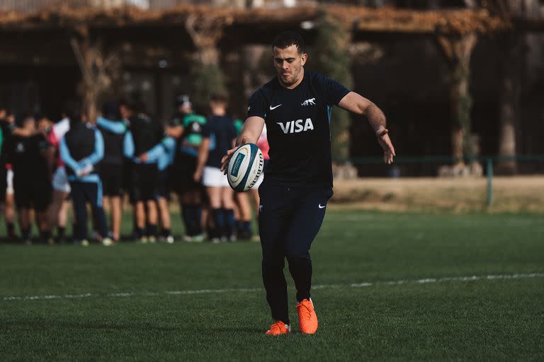 Emiliano Boffelli en uno de los entrenamientos de los Pumas previo al partido ante Australia