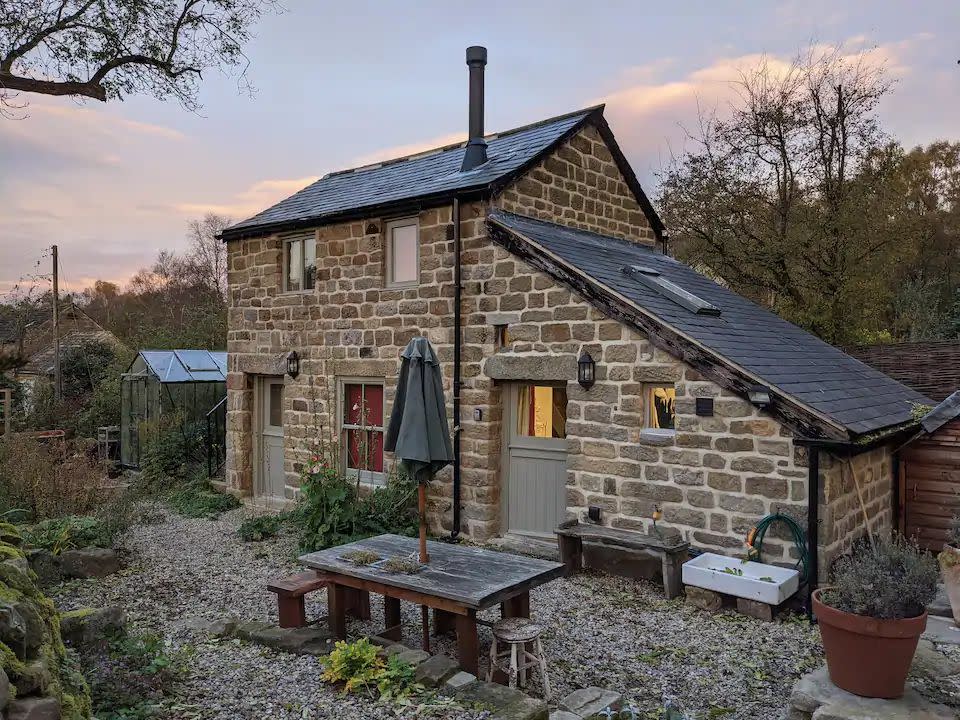 <p>Like something out of a Beatrix Potter story, this dog-friendly Airbnb is an adorable place to call home for a few nights. The flower-filled garden is a delight and the cottage offers all the peace, quiet and stunning views expected from the Nidderdale Area of Outstanding Natural Beauty. The views from the windows, cosy sitting room and the quiet murmur of the stream are just some of the things to love.</p><p><strong>Sleeps:</strong> 3 </p><p><strong>Price per night:</strong> £95 + £10 per night for a well-behaved dog (it's sheep country!)</p><p><a class="link " href="https://airbnb.pvxt.net/5gb1XL" rel="nofollow noopener" target="_blank" data-ylk="slk:SEE INSIDE;elm:context_link;itc:0;sec:content-canvas">SEE INSIDE</a></p>