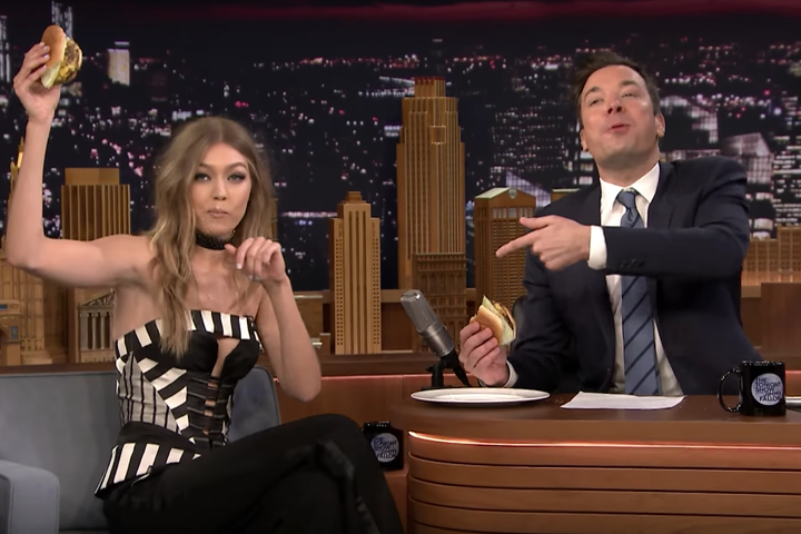 Gigi Hadid Eats Another Burger With Jimmy Fallon on 'Tonight Show