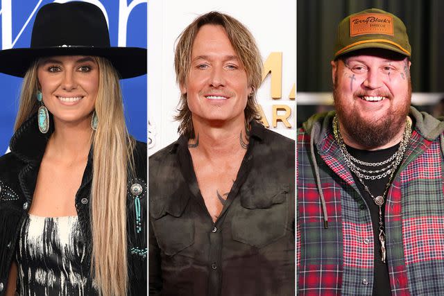 <p>Steve Granitz/FilmMagic, Taylor Hill/WireImage, Jeff Bottari/Zuffa LLC via Getty</p> Lainey Wilson, Keith Urban and Jelly Roll