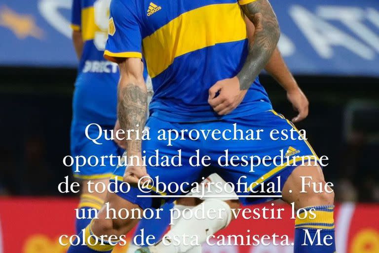 "Fue un honor", escribió Martín Payero para despedirse de Boca; el volante deberá volver a Inglaterra - Créditos: @Instagram