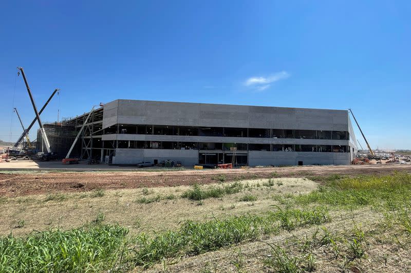 FILE PHOTO: The new Tesla factory is seen in Austin, Texas