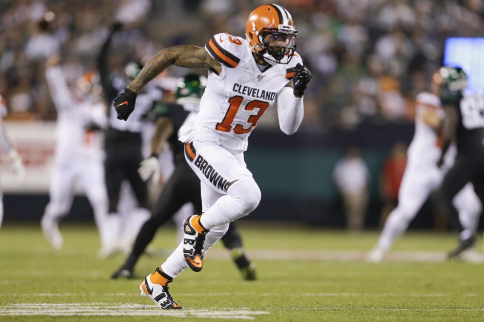 Cleveland Browns wide receiver Odell Beckham broke an 89-yard touchdown against the Jets. (AP)