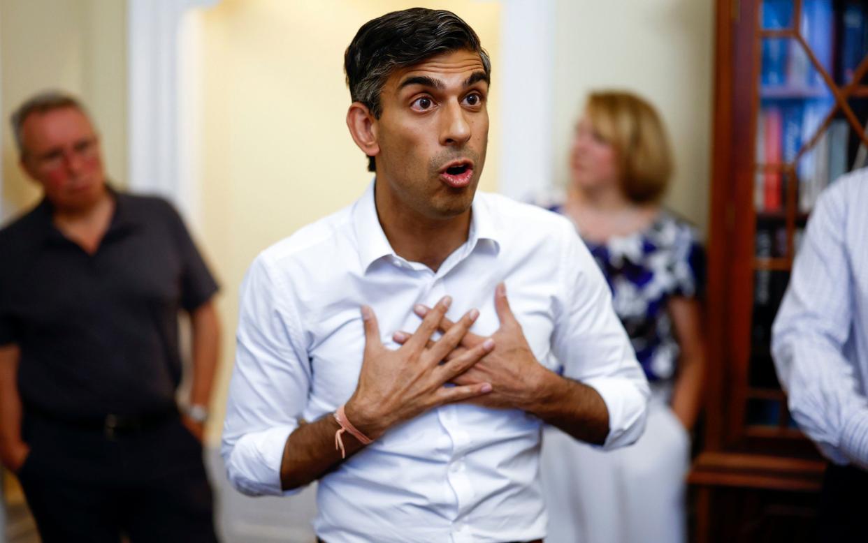 Rishi Sunak at an event in Edinburgh, as part of the campaign to be leader of the Conservative Party - Jeff J Mitchell/PA Wire