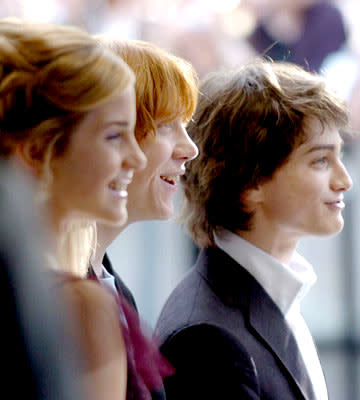 Emma Watson , Rupert Grint and Daniel Radcliffe at the London premiere of Warner Brothers' Harry Potter and the Prisoner of Azkaban