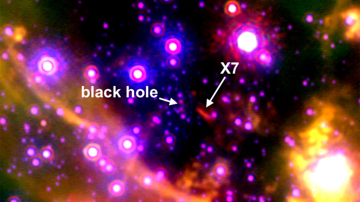  An image of the distant blob, X7, circling our Milky Way's supermassive black hole. 