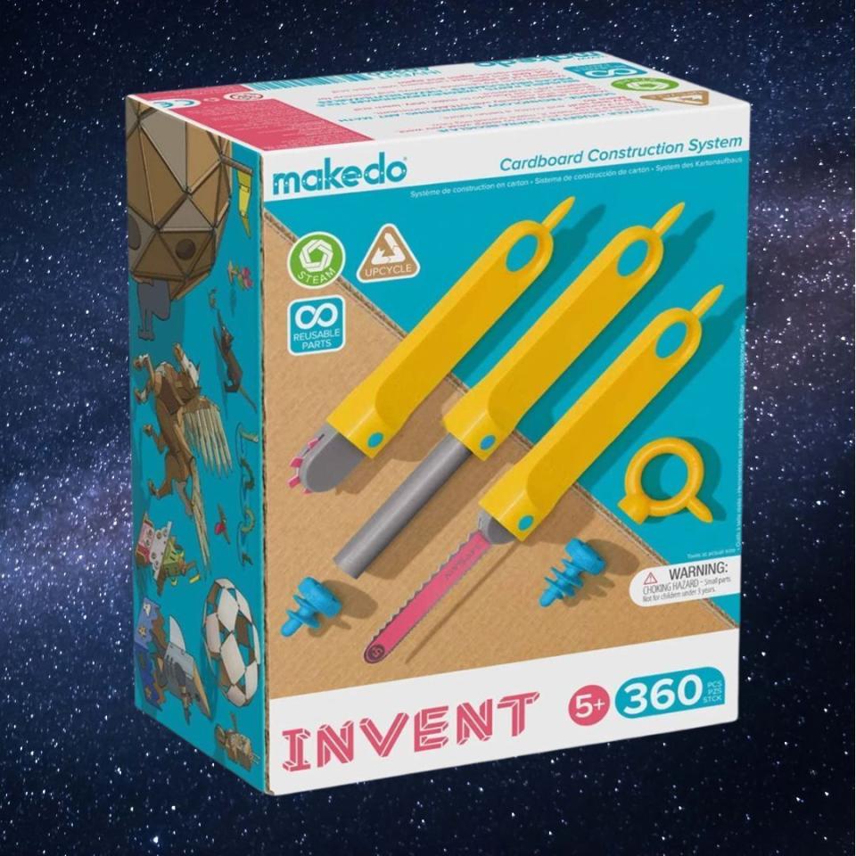 Highly rated by STEM.org, the Makedo cardboard construction system contains kid-safe tools and 360 pieces of up-cycled cardboard to create large interactive structures and 3-D creations. In addition to exercising creativity and problem solving, this set can also help with collaboration and communication skills.You can buy the cardboard construction system from Amazon for $175.