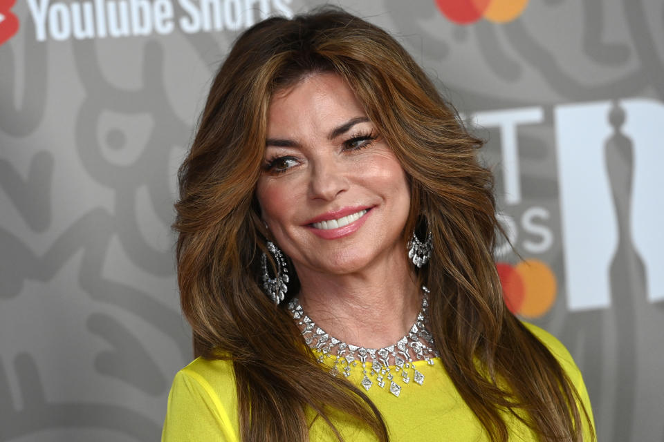 LONDON, ENGLAND - FEBRUARY 11: (EDITORIAL USE ONLY) Shania Twain attends The BRIT Awards 2023 at The O2 Arena on February 11, 2023 in London, England. (Photo by Dave J Hogan/Getty Images)