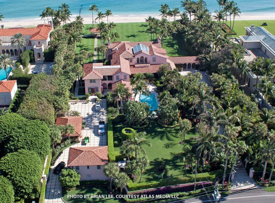 An oceanfront estate at 1410 S. Ocean Blvd. on the stretch of Palm Beach coastal road dubbed "Billionaires Row" is facing a $1.08 million bill for its 2023 property taxes.