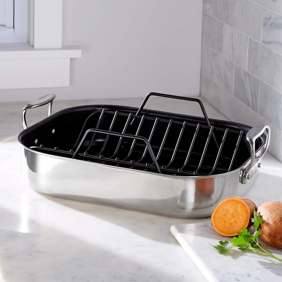 All-Clad Stainless Steel Nonstick Large 16" Roaster with Rack