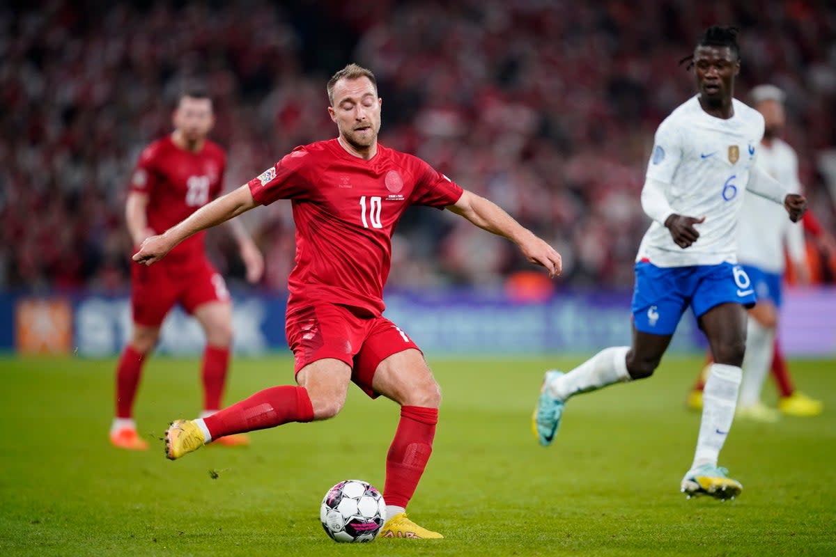 Denmark’s World Cup kit has been designed as a protest against World Cup host nation Qatar (Liselotte Sabroe/Ritzau Scanpix via AP) (AP)