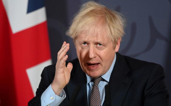 Boris Johnson promised that Brexit would allow Britain to &#39;take back control of its borders&#39; by ending freedom of movement with the EU - Paul Grover/Pool via Reuters
