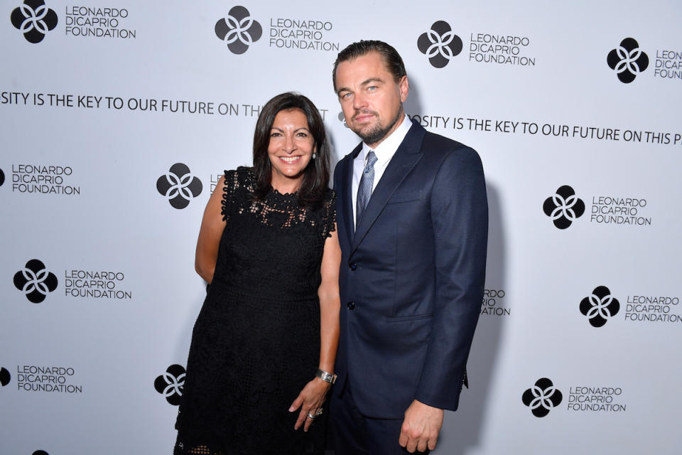 Anne Hidalgo and Leonardo DiCaprio