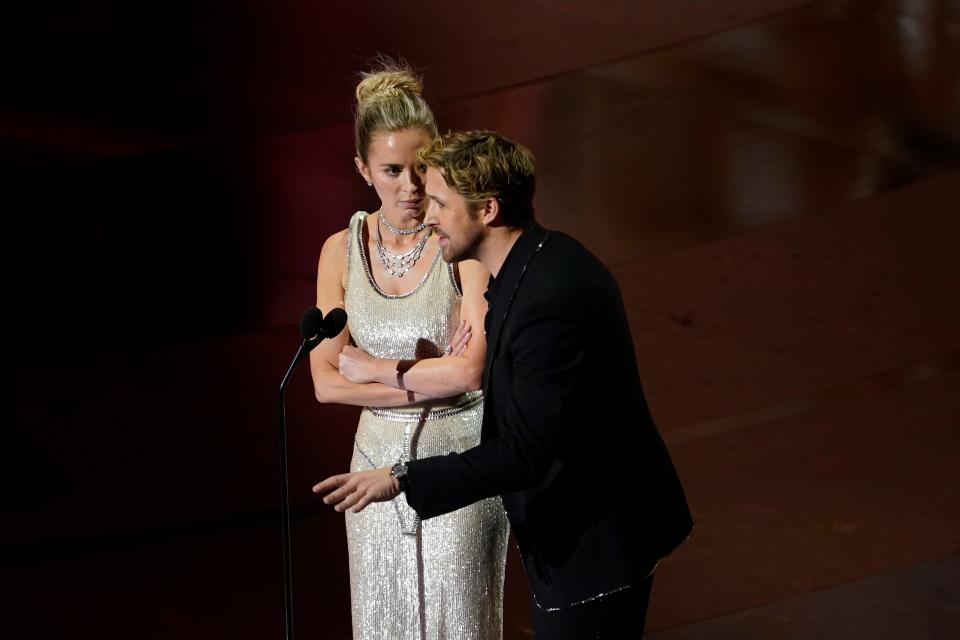 Emily Blunt and Ryan Gosling traded insults on the Oscars stage.