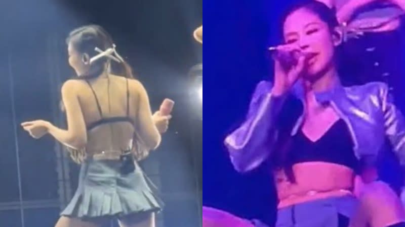 Jennie日前巴黎演唱會脫到剩內衣引發討論。（圖／翻攝自網路）