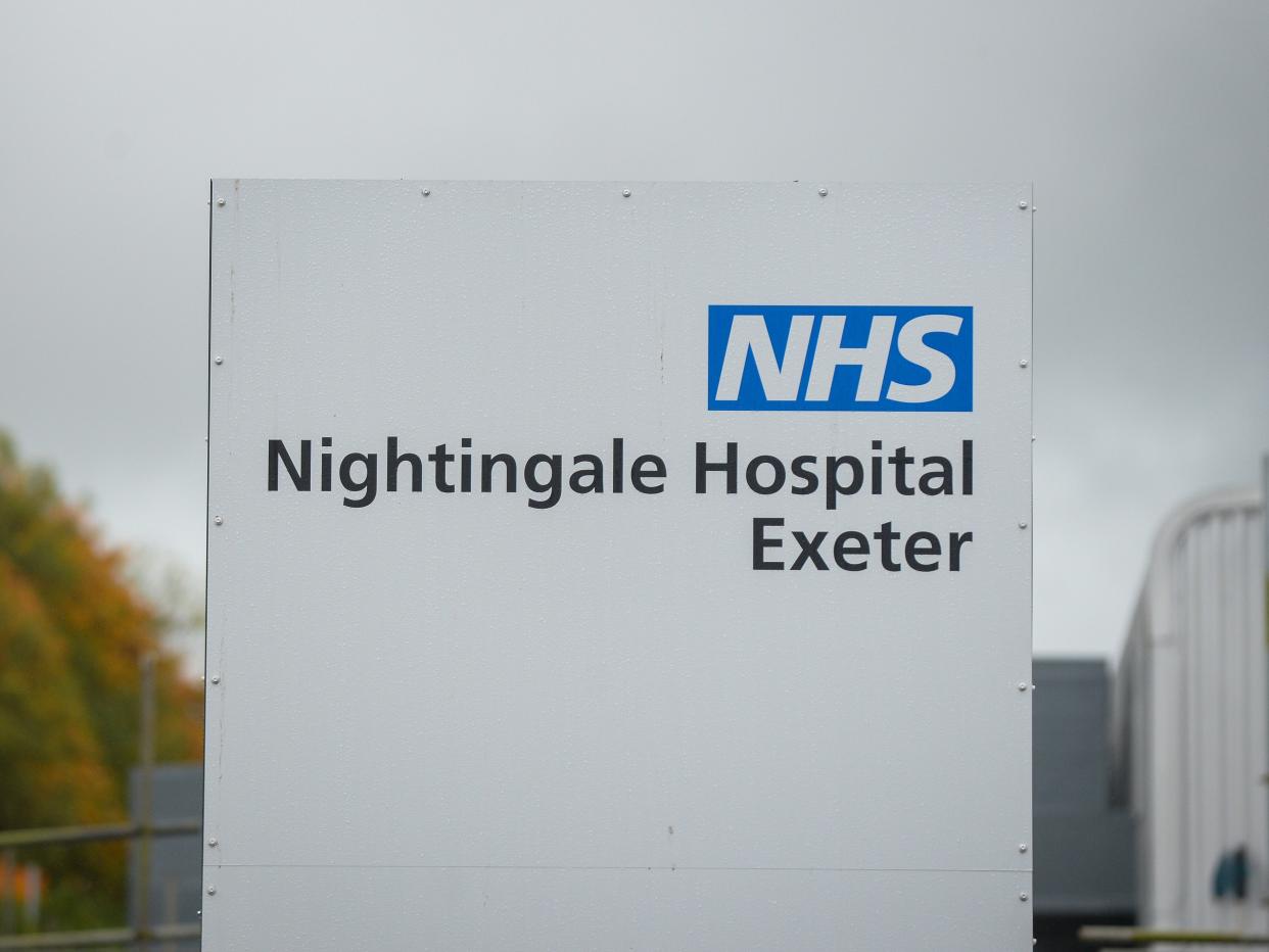 Exeter Nightingale Hospital will receive its first Covid-19 patients to help local hospital (Getty Images)