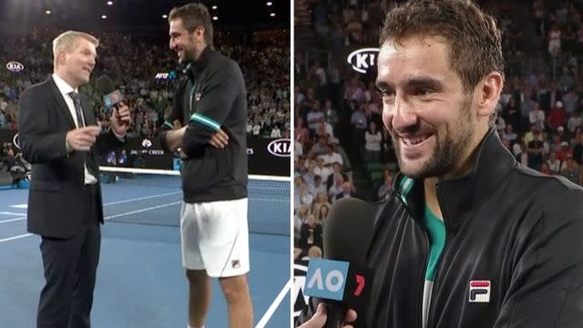 Courier and Cilic. Image: Channel 7