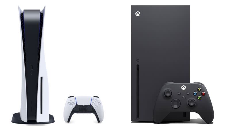 光碟版PS5主機、Xbox Series X和S主機都有一定折扣。（圖／翻攝自索尼、微軟官網）