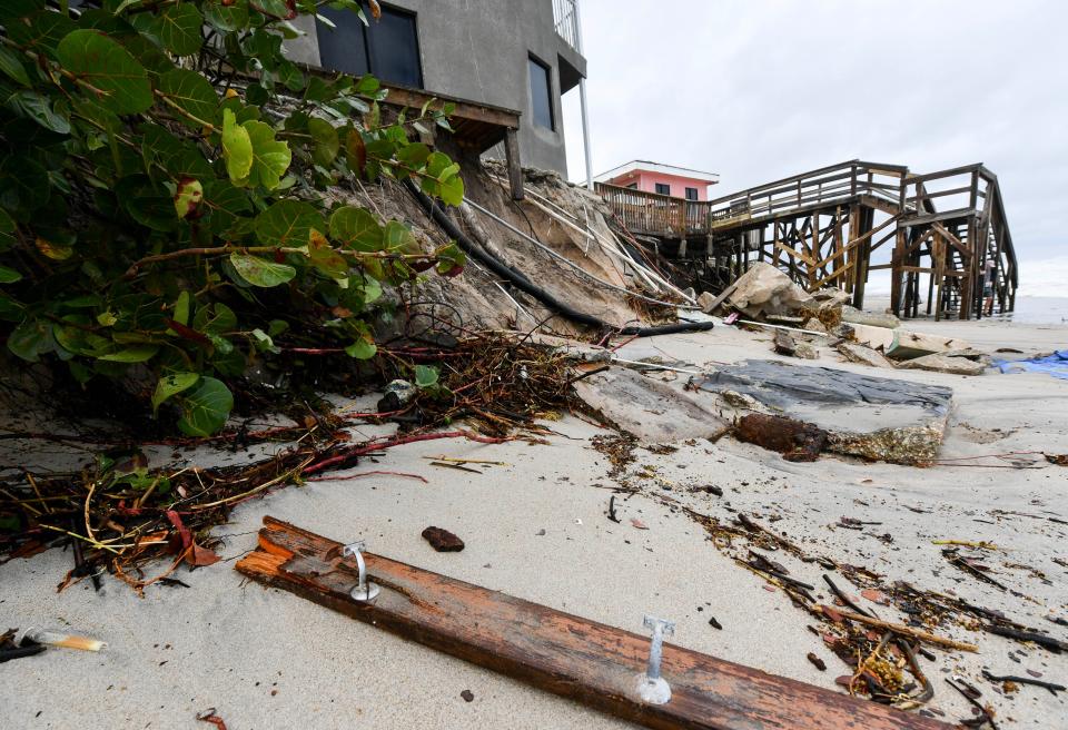 The Melbourne Beach Resorts was severely undermined by the tidal surge created by Hurricane Nicole.