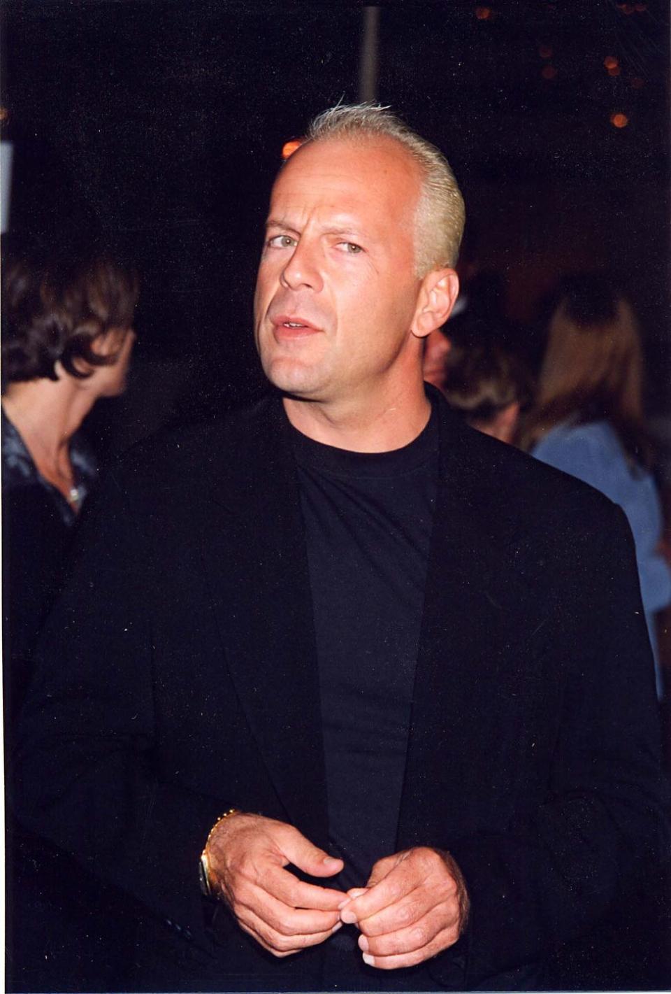 <p>In 1996, Willis surprised fans on the red carpet with a much lighter hair color. The actor dyed his hair platinum blonde for his role in <em>Jackal</em>. </p>