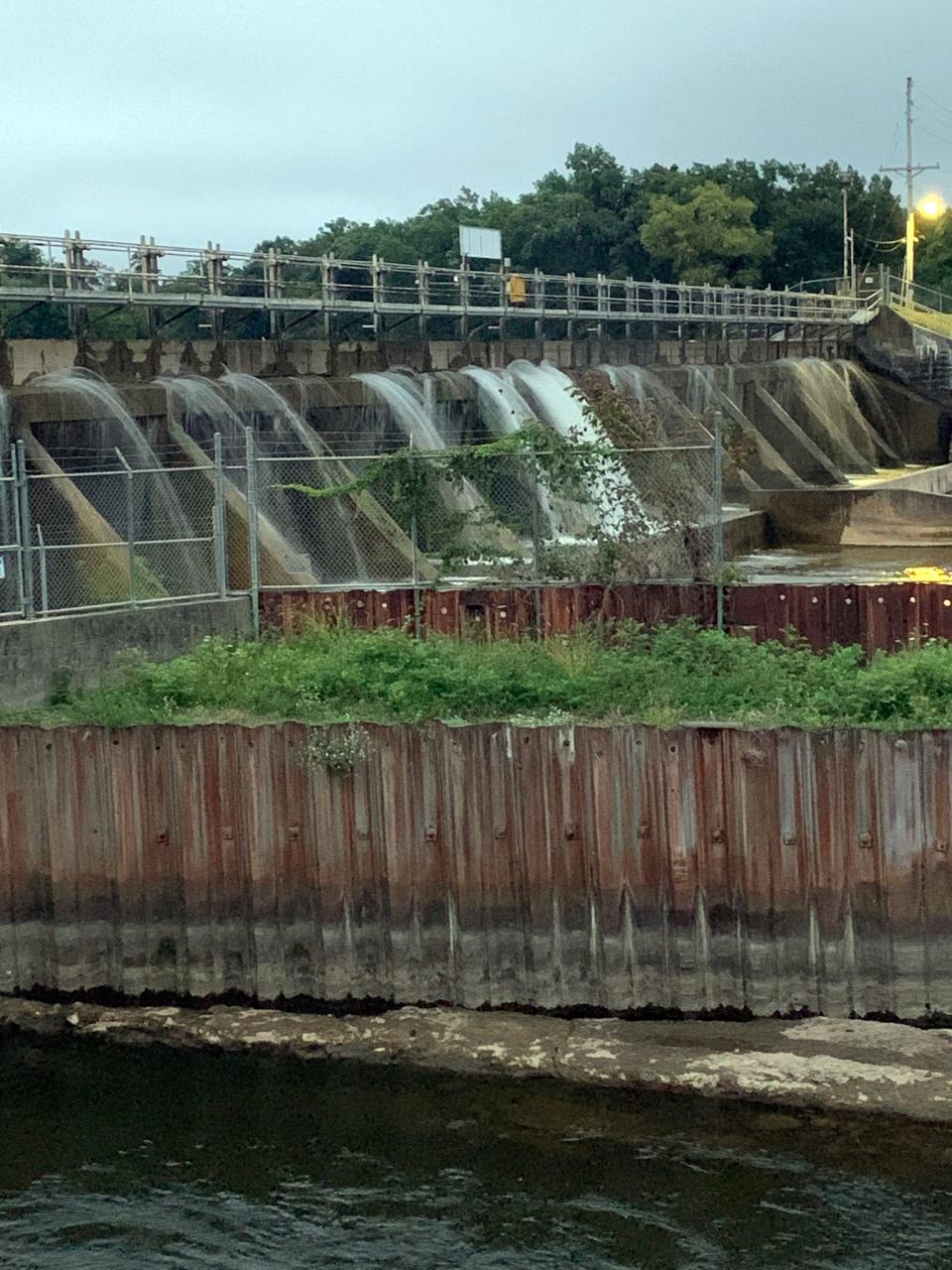 The Sturgis hydroelectric dam is pictured Thursday. The water level near the dam is set to be drawn down starting Sept. 11, to allow for repairs at the nearby Langley Covered Bridge.