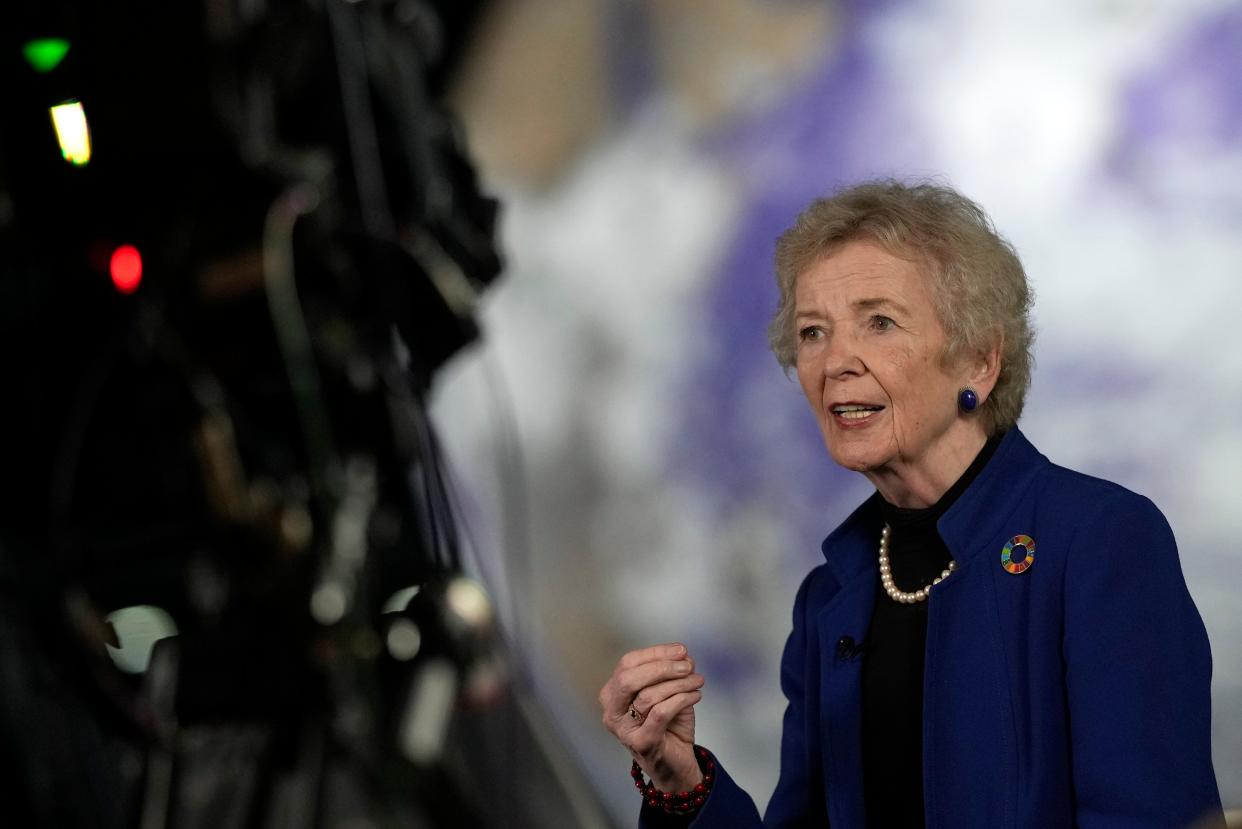 Mary Robinson spoke at the Cop26 climate summit in Glasgow (AP)