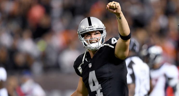 Oakland Raiders QB Derek Carr played a key role in helping bring a missing child to safety. (Thearon W. Henderson/Getty Images)