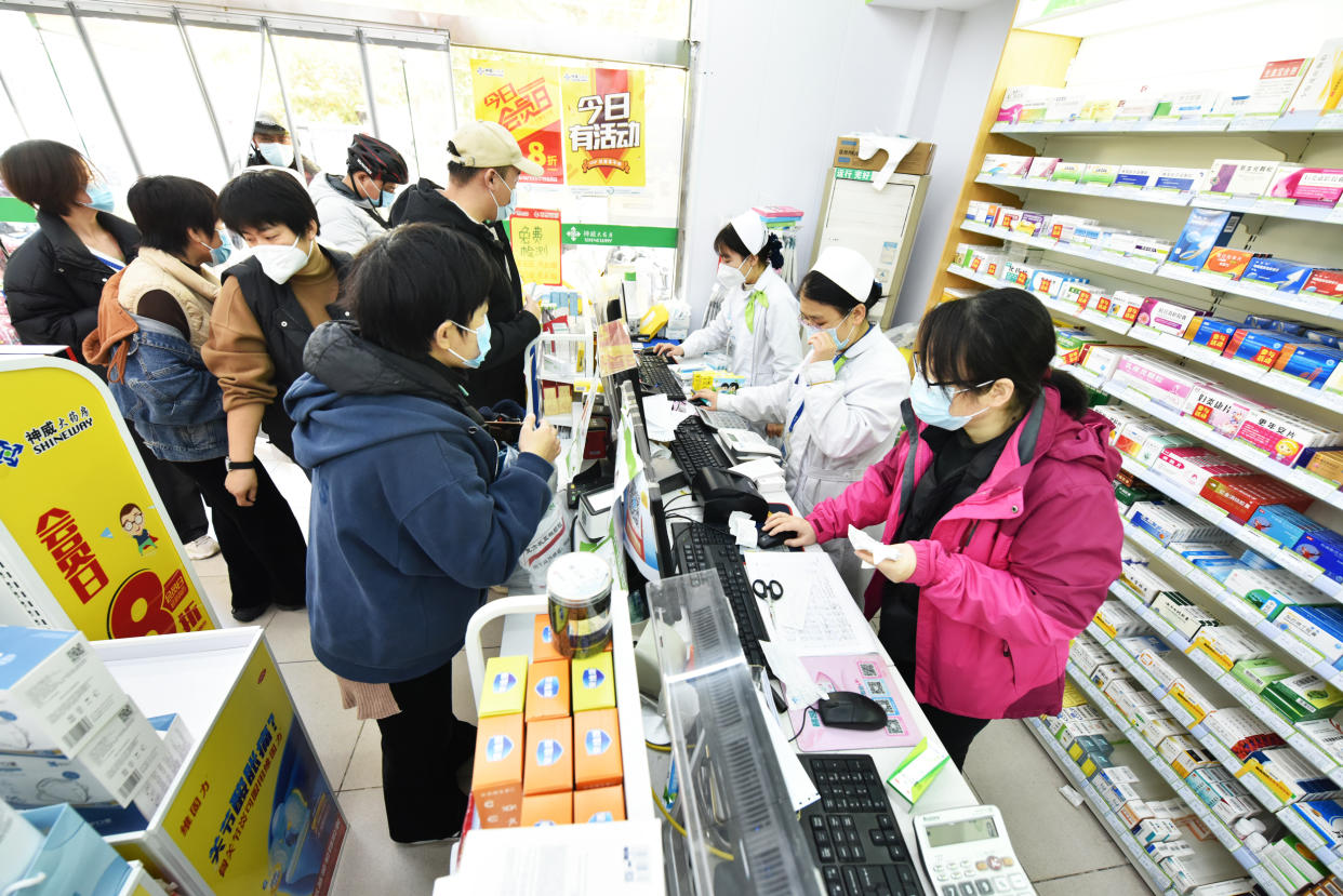 Residents purchase medicine at a pharmacy in Shijiazhuang, Hebei Province of China (Ren Quanjun / VCG via Getty Images file)