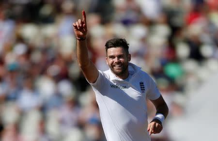 Britain Cricket - England v Pakistan - Third Test - Edgbaston - 7/8/16 England's James Anderson celebrates taking the wicket of Pakistan's Yasir Shah Action Images via Reuters / Paul Childs