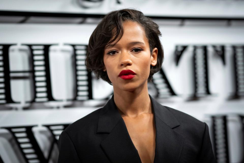 Actor Taylor Russell poses for photographers upon arrival at Claridges (Scott Garfitt/Invision/AP)