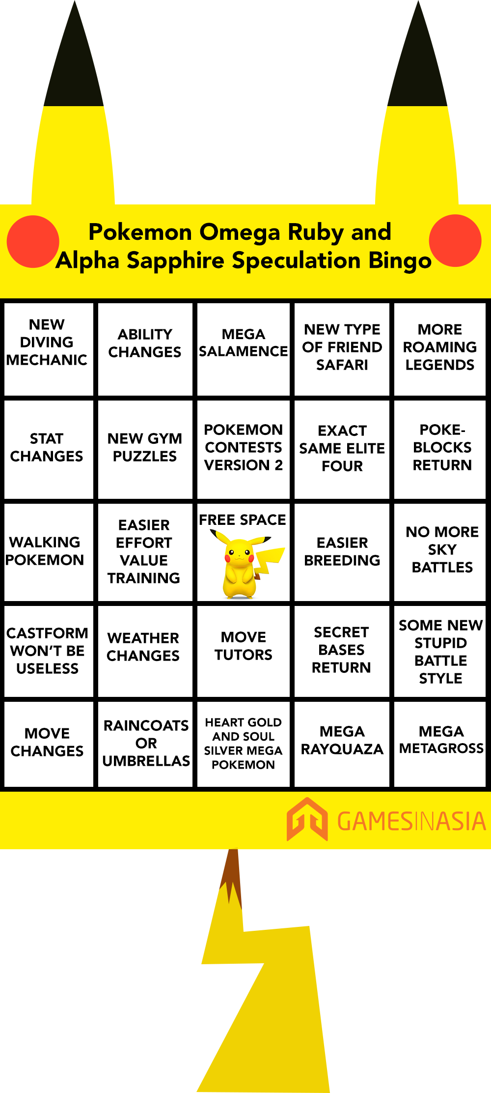 Dark Type Pokemon Bingo Card