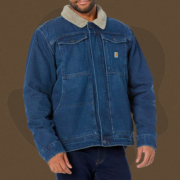 <p>Courtesy of Amazon</p><p>Anyone who prefers a roomy fit has a friend in Carhartt, a brand known for boxy, oversized fits designed for blue-collar workers who put their clothes through the paces. Of course, Carhartt has become pretty popular among the creative class, too. This jacket features oversized pockets and a comfortable faux-sherpa collar. </p><p>[From $116; <a href="https://www.amazon.com/Carhartt-Relaxed-Sherpa-Lined-Jacket-Medium/dp/B0B4F1Y617?&linkCode=ll1&tag=mj-bestdenimjackets-jzavaleta-080423-update-20&linkId=e528c7e98fb5c22eba2ce85f1bd25c04&language=en_US&ref_=as_li_ss_tl" rel="nofollow noopener" target="_blank" data-ylk="slk:amazon.com;elm:context_link;itc:0;sec:content-canvas" class="link ">amazon.com</a>]</p>